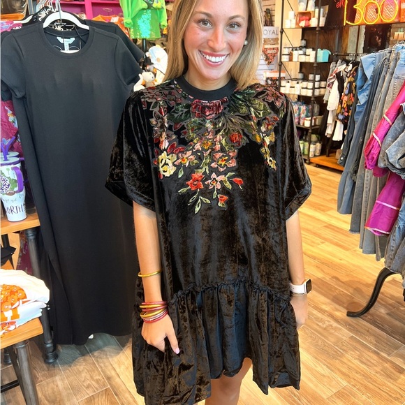 Free People Sweet Echoes Velvet Mini Dress - Picture 1 of 9